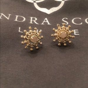 Kendra Scott studs. Rose quartz stone